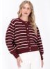 DreiMaster Women Cardigan in wine red offwhite