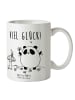 Mr. & Mrs. Panda Tasse Panda Glück mit Spruch in Weiß