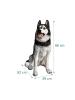 relaxdays Hund-Gartenfigur "Husky" in Schwarz/ Weiß - (B)49 x (H)86 x (T)62 cm