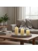 relaxdays 3 x LED Kerzen in Champagner