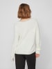 Vila Legerer Pullover mit Spitzen Design Grob Strick Sweater VILOU in Weiß-3