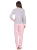 NORMANN Frottee Pyjama langarm Bündchen Streifen - 50017 in Grau