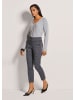 MADELEINE Bequeme Schlupfhose in gerader Form in steingrau / schwarz