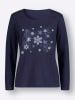 Sieh an! Langarmshirt in nachtblau-eisblau