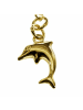 Schmuckador Fusskettchen Delfin - Figarokette diamantiert - 25cm - 333 Gelbgold in gold