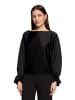 Vera Mont Satin-Bluse mit Fledermausärmeln in Schwarz