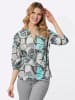 Sieh an! 3/4-Arm-Bluse in grau-kalkmint-bedruckt
