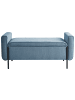 Beliani Bettbank LEWES in Blau/Schwarz - (W) 114 x (H) 55 x (L) 50 cm