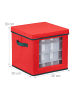 relaxdays Weihnachtskugel-Aufbewahrungsbox in Rot/ Grün - (B)30 x (H)30 x (T)30 cm