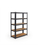 relaxdays Schwerlastregal in Schwarz/Braun - (B)100 x (H)200 x (T)40 cm