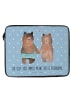 Mr. & Mrs. Panda Laptop Tasche Bär Freundin mit Spruch in Blau Pastell