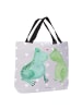 Mr. & Mrs. Panda Tote Bag Frosch Liebe ohne Spruch in Grau Pastell