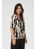 CULTURE Kurzarm-Bluse CUashley Relaxed fit in Grey/Offwhite Graphic