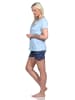 NORMANN Shorty Schlafanzug Pyjama Casual Look in hellblau