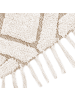 Beliani Geflochtener Teppich HORASAN in Beige - (W) 140 x (H) 1 x (L) 140 cm