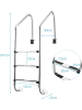 COSTWAY 3 stufig Poolleiter 53x63x147cm in Silber