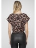 Cloud5ive Cloud5ive Top withknot detail and leo print in brown/black