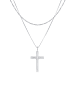 KUZZOI Halskette 925 Sterling Silber Kreuz in Silber