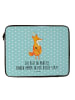 Mr. & Mrs. Panda Laptop Tasche Fuchs Koch mit Spruch in Türkis Pastell