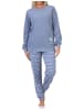 NORMANN langarm Frottee Schlafanzug Pyjama Bündchen - 81744 in blau