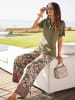 Heine Druckhose in beige-oliv-bedruckt