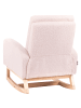 Beliani Schaukelsessel NORBY in Rosa/Heller Holzfarbton - (W) 54 x (H) 71 x (L) 70 cm