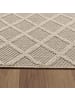 KADIMA DESIGN Teppich Outdoor Flachgewebe Rauten-Muster Polypropylen Balkon in Beige