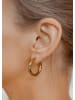 Hey Happiness Vergold. Creolen 3/4 Ohrringe Edelstahl in Gold - (D) 2,5 cm