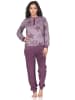 NORMANN Frottee Schlafanzug langarm Bündchen Sterne - 87145 in beere