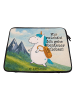 Mr. & Mrs. Panda Laptop Tasche Einhorn Bergsteiger Design mit Sp... in Weiß