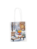 Mr. & Mrs. Panda Tasche Taube Winter Pommes Design ohne Spruch in Weiß