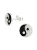Alexander York Ohrringe, Ohrstecker YIN YANG in 925 Sterling Silber, 2-tlg. in black