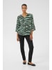 Kaffe Kurzarm-Bluse KAlea Regular fit in Green/Black Animal