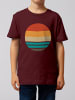 wat? Apparel T-Shirt Retro Sunset Ocean in Weinrot