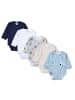 TupTam Baby Langarm Wickelbody im 5er Set in beige/weiß