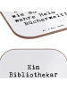 Mr. & Mrs. Panda Bierdeckel Spruch Bibliothekar Held mit Spruch in Weiß