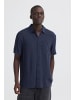 BLEND Kurzarmhemd Knopfleiste Brusttasche Casual in Blau