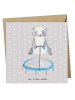 Mr. & Mrs. Panda Einladungskarte Panda Trampolin springen ohne S... in Grau Pastell