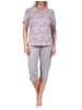NORMANN kurzarm Capri Schlafanzug Herz - 72670 in Grau
