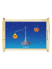 Mr. & Mrs. Panda Servier Tablett Sternzeichen Waage ohne Spruch in Sternenhimmel Blau