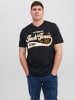 Jack & Jones 2-er Set Logo T-Shirt Kurzarm Shirt Übergröße JJELOGO in Grau-Schwarz