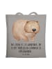 Mr. & Mrs. Panda Jutetasche Wombat mit Spruch in Light Grey