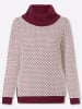 Sieh an! Rollkragen-Pullover in bordeaux-ecru-gemustert