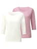 WITT WEIDEN 3/4-Arm-Shirt in rosé + ecru