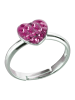 schmuck23 Ring 925 Silber Herz in Pink