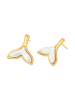 faina Women Stud Earrings in Gold With White