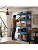 relaxdays Schwerlastregal in Blau/ Braun - (B)75 x (H)150 x (T)30 cm