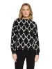 Betty Barclay Sweatshirt mit Rippbündchen in Schwarz/Beige