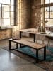 KADIMA DESIGN Esszimmerbank 120x40x45 cm Massivholz Metall Loft-Style,