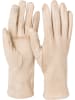 styleBREAKER Touchscreen Stoff Handschuhe mit abnehmbarer Strick Manschette in Beige